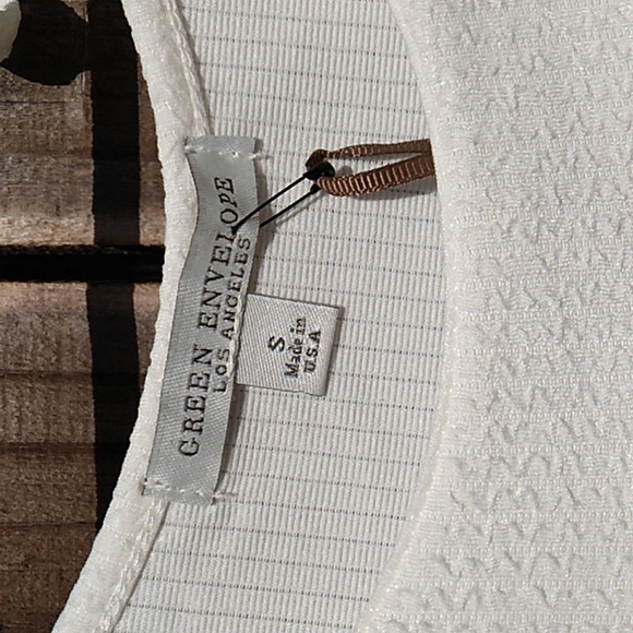 Nwt Cream Green Envelope Dress (S) - Picture 3 of 7